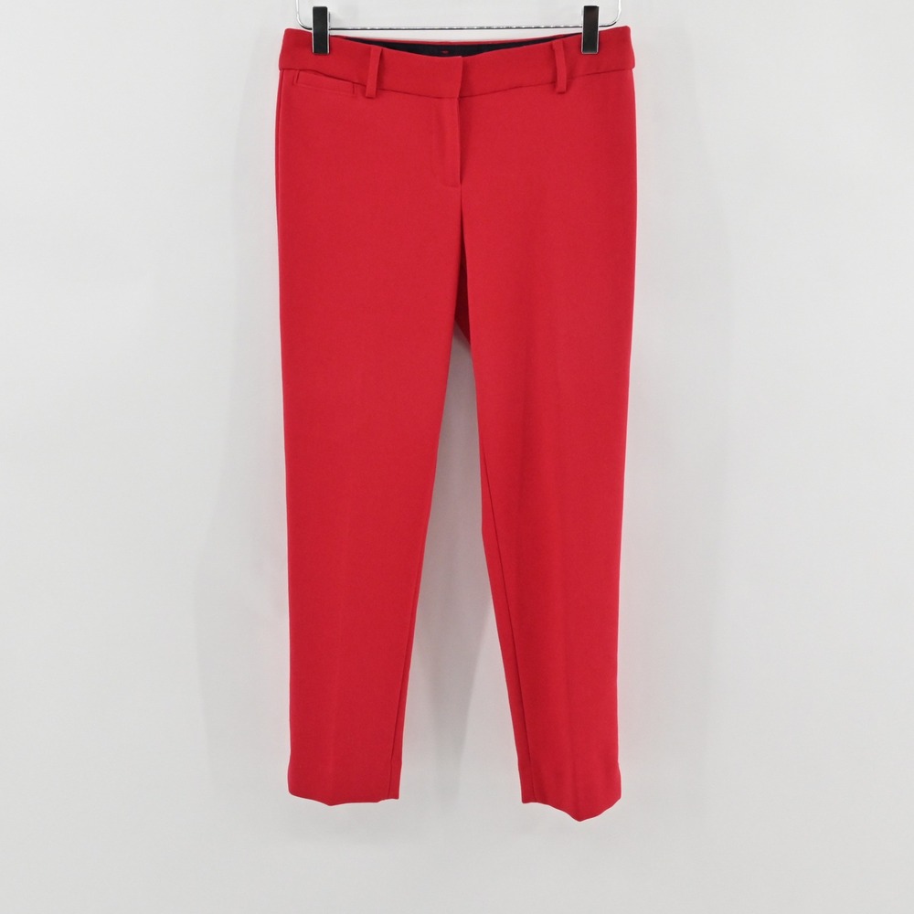 Talbots Hampshire Pants Womens Size 2P Red Ankle Trousers Career Corpcore Office